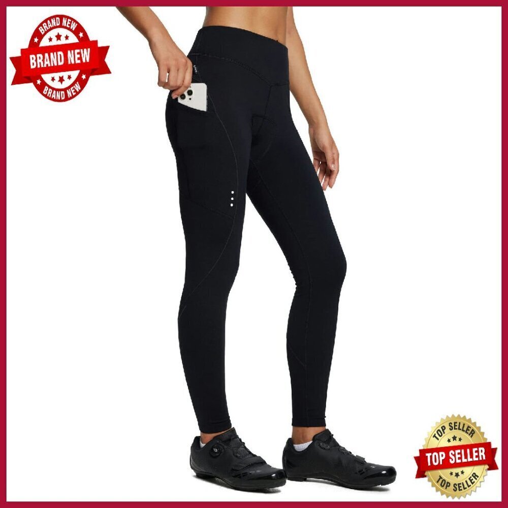 Winter Cycling Pants Fleece Lined Thermal Tights Padded Water Resistant